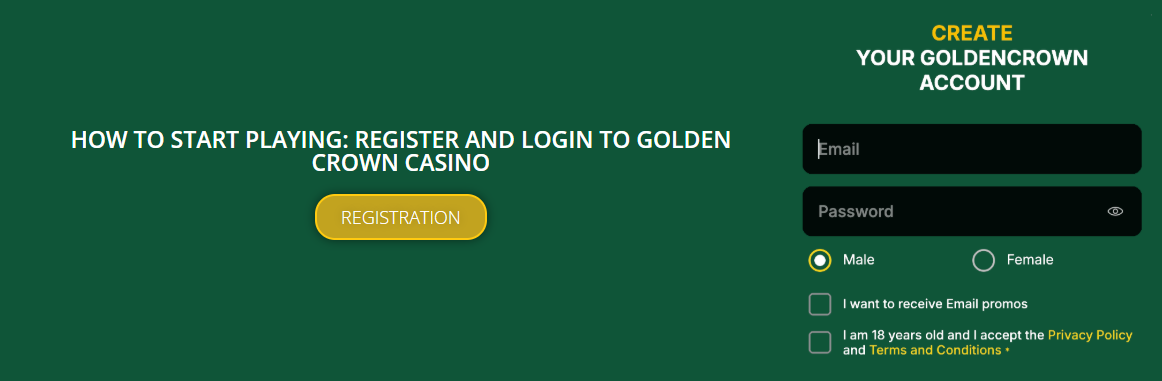 Golden Crown Casino Login and Registration